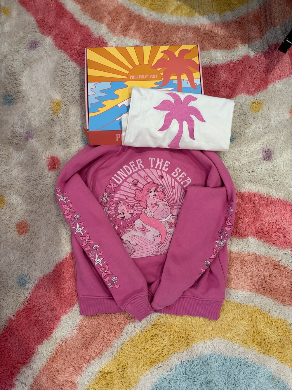 Girls' Pink 'Under the Sea' Graphic Hoodie - Cozy Pullover Sweatshirt